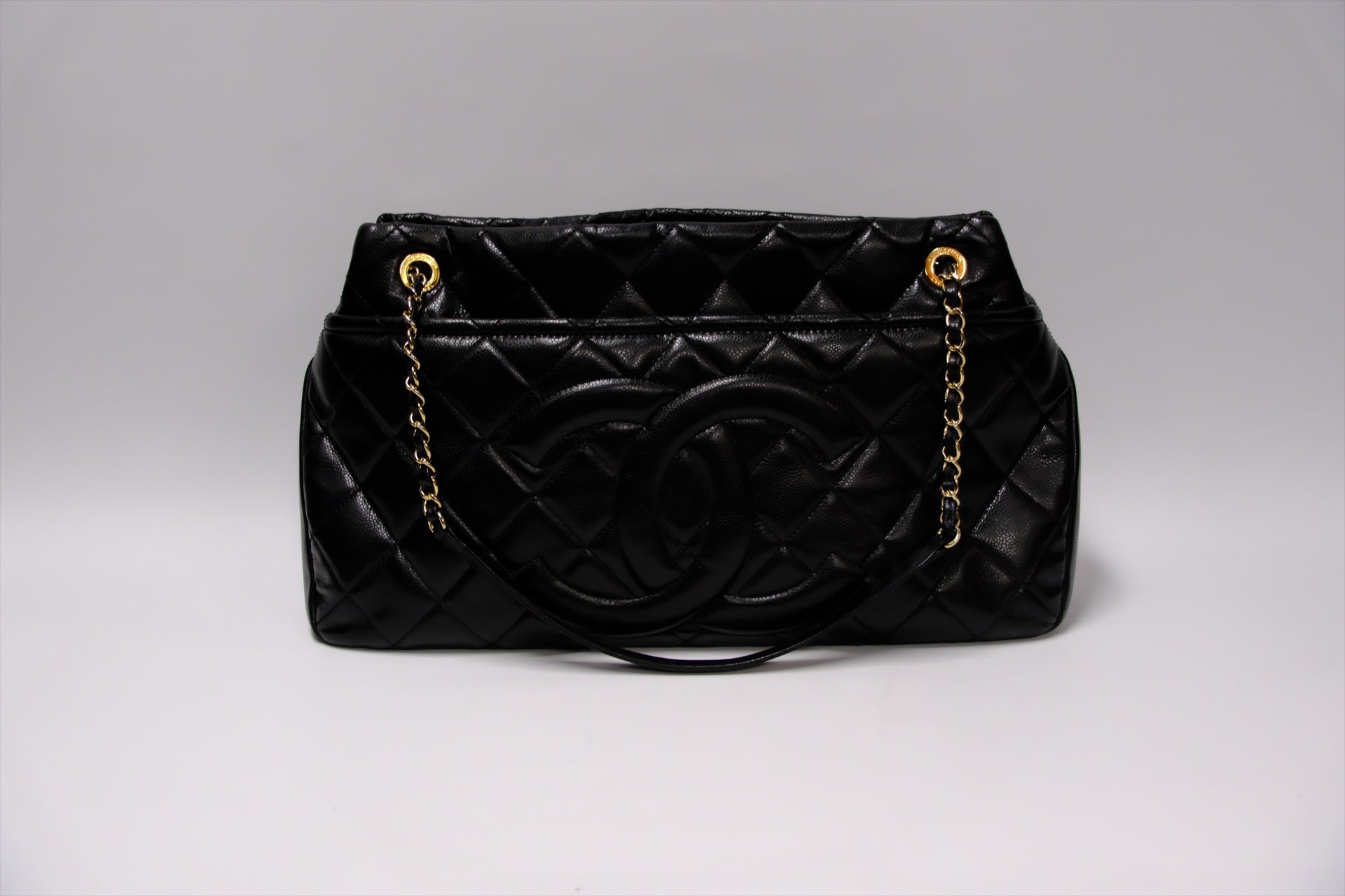 CHANEL BLACK TOTE CAVIAR  GHW