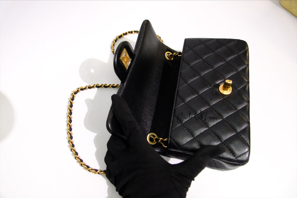 CHANEL MINI RECTANGLE PEARL CRUSH BLACK