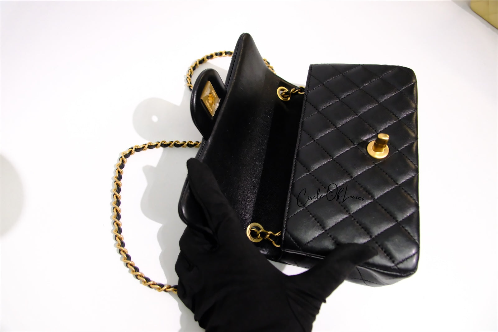 CHANEL MINI RECTANGLE PEARL CRUSH BLACK