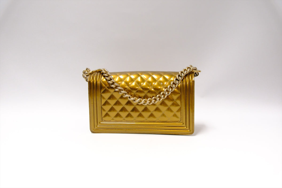 CHANEL OLD MEDIUM GOLD PATTERN GHW