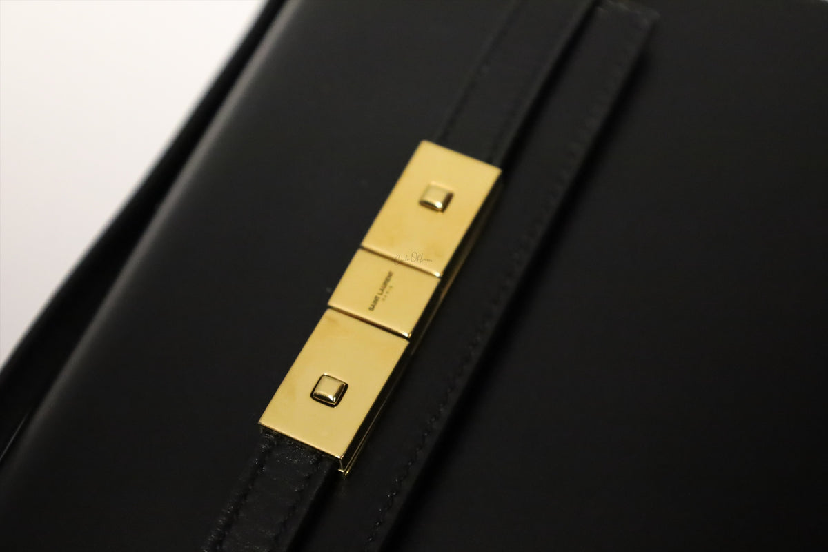 YSL MINI MANHATTAN SHOULDER BAG BLACK