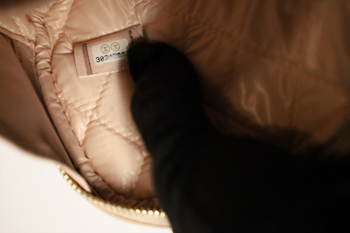 CHANEL LIGHT PINK POUCH CAVIAR GHW CURVY
