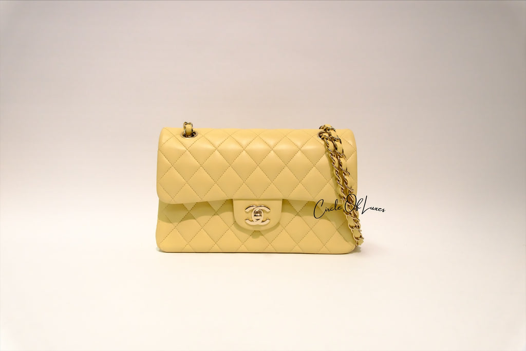CHANEL SMALL YELLOW LAMSKIN GHW