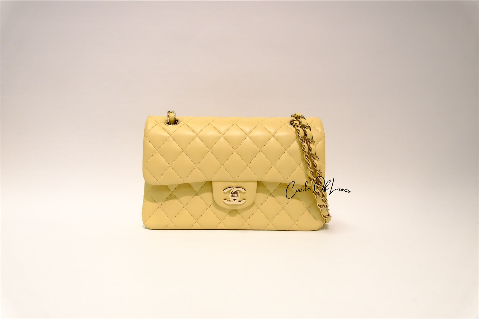 CHANEL SMALL YELLOW LAMSKIN GHW