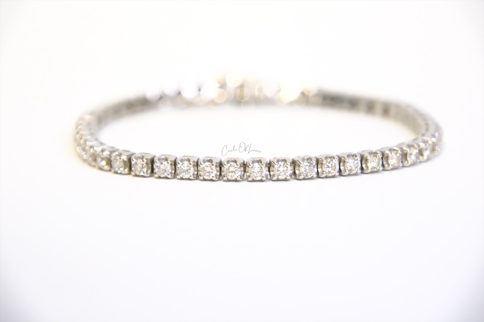 3.50ct natural diamonds white gold tennis braclet