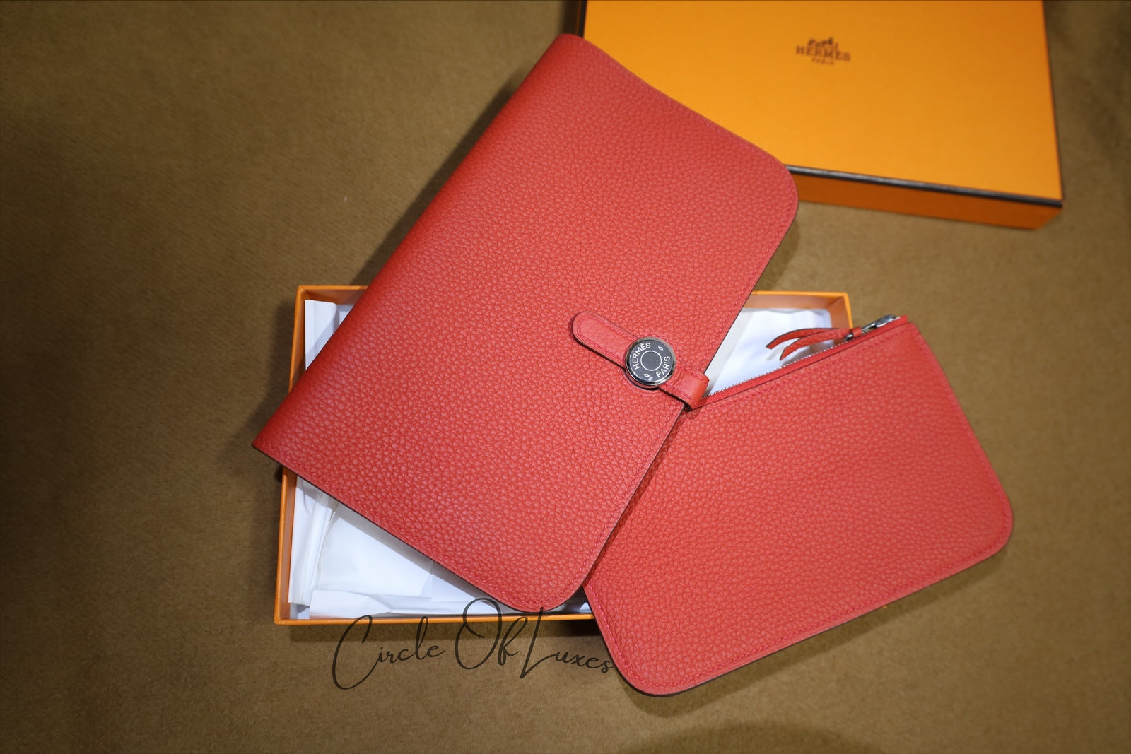 HERMES WALLET RED DOGON