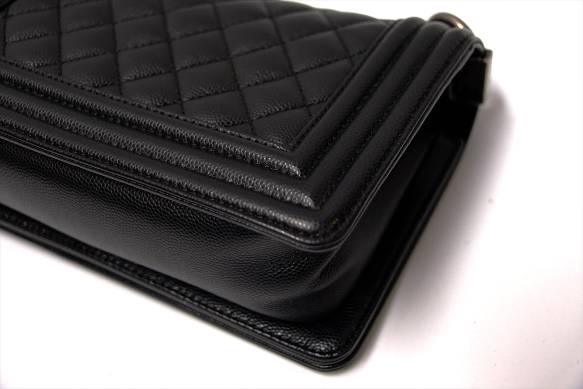 CHANEL SMALL BOY CAVIAR BLACK RHW