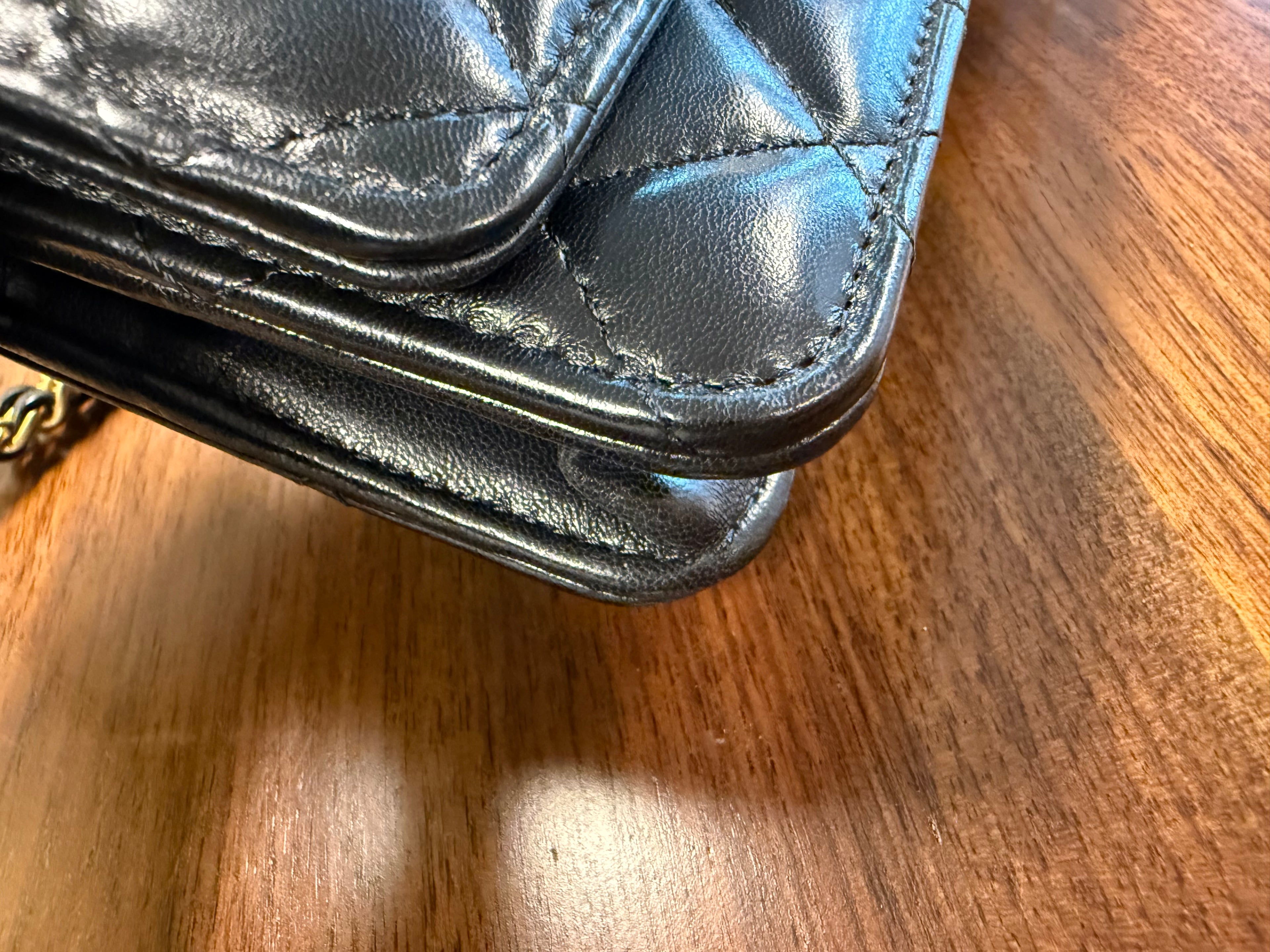 CHANEL BLACK WALLET ON CHAIN SEASONAL GHW