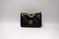 CHANEL C19 SMALL BLACK LAMSKIN