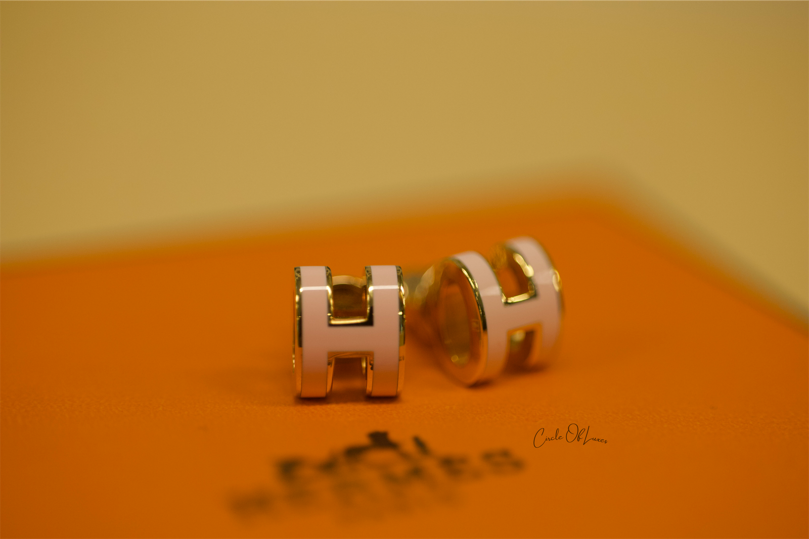 HERMES MINI H POP PINK GHW EARRINGS