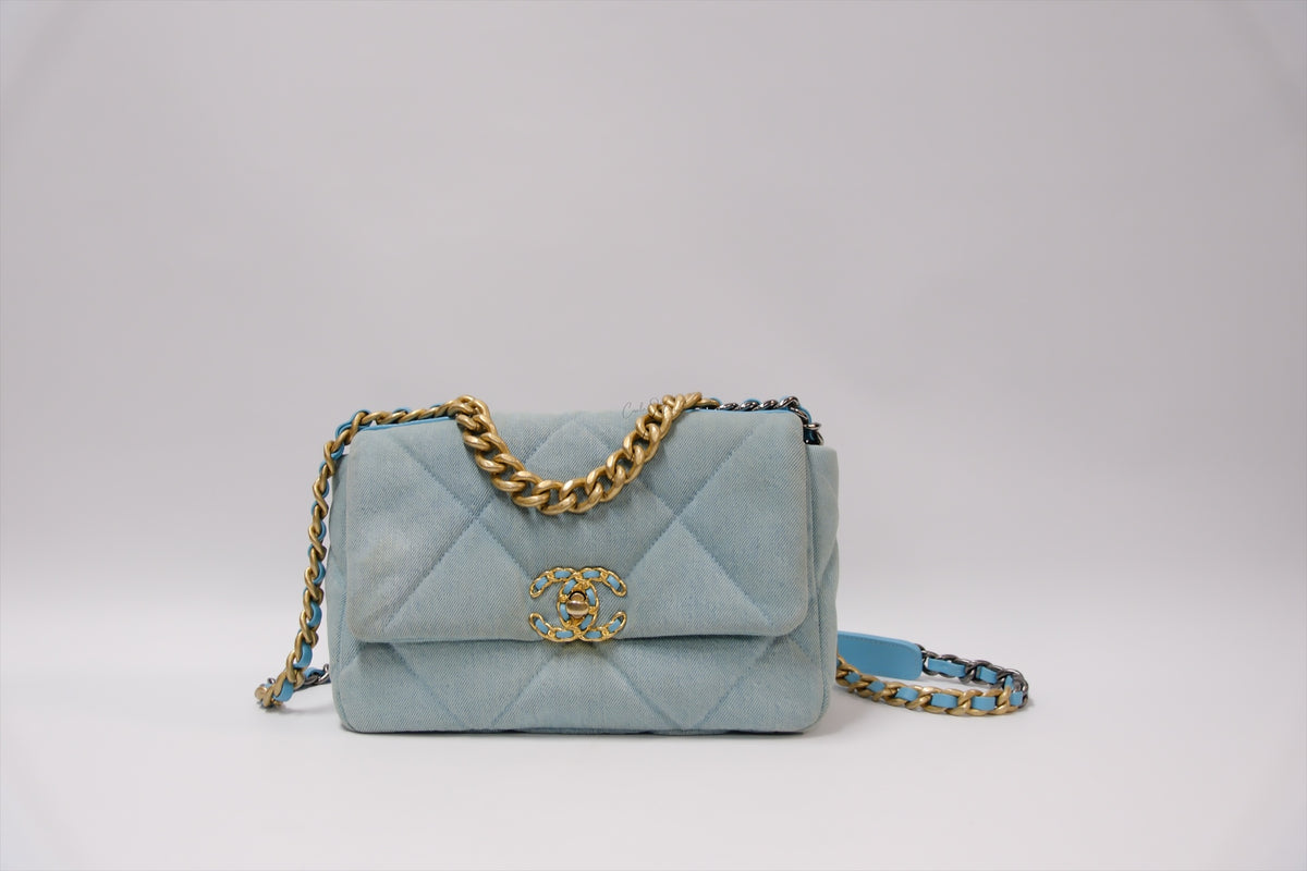 CHANEL C19 BLUE DENIM SMALL