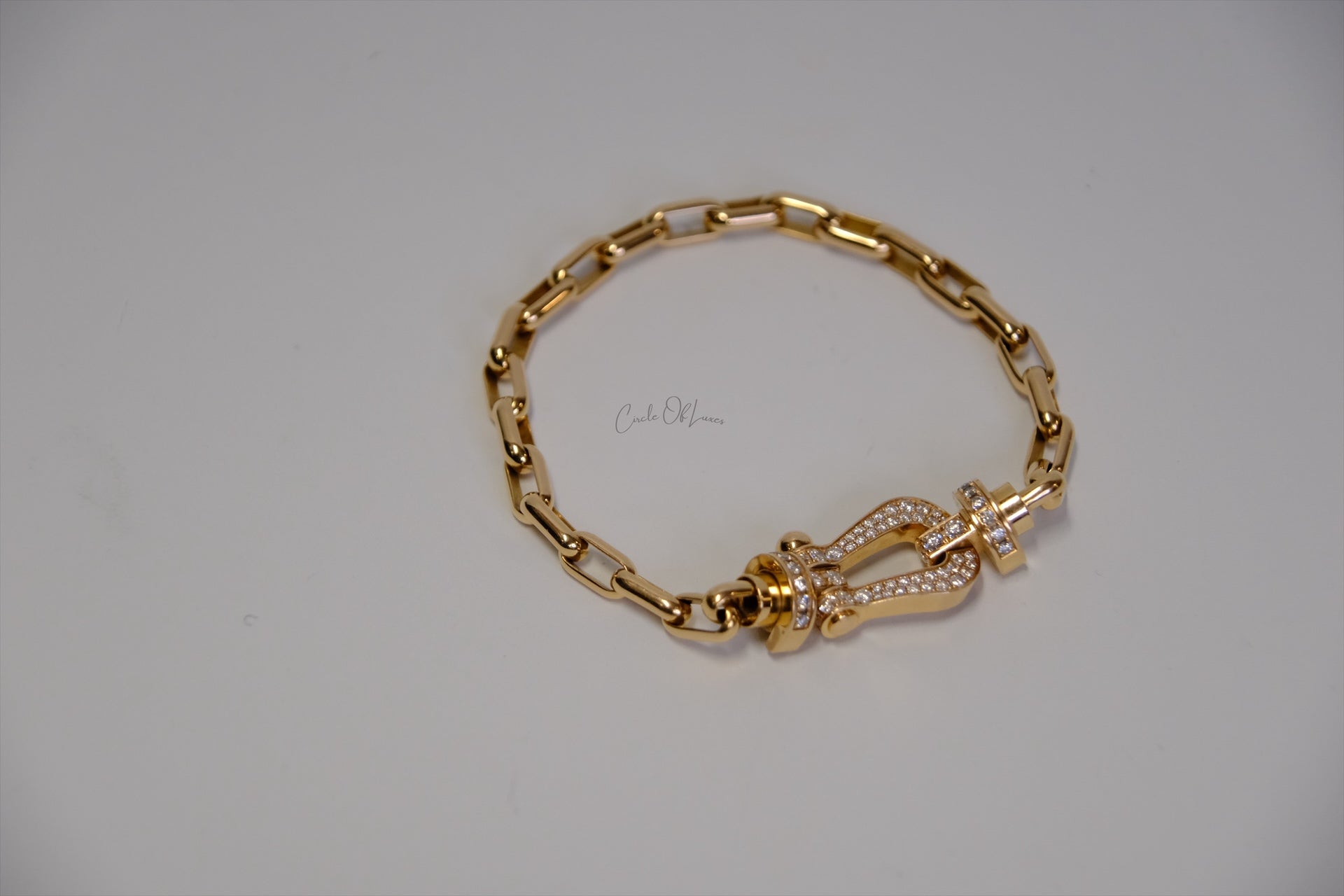 Force 10 bracelet 18k yellow gold and diamonds large model