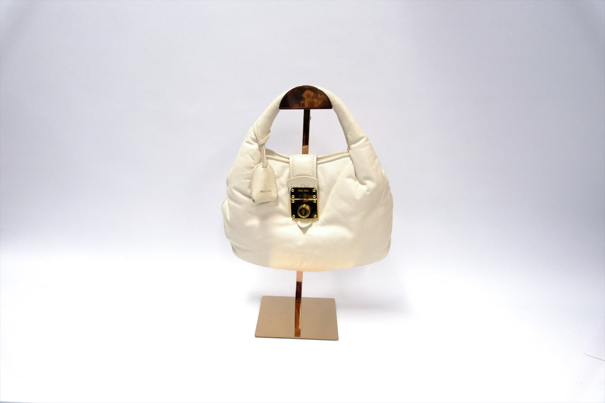 MIU MIU NAPPA LEATHER HOBO BAG