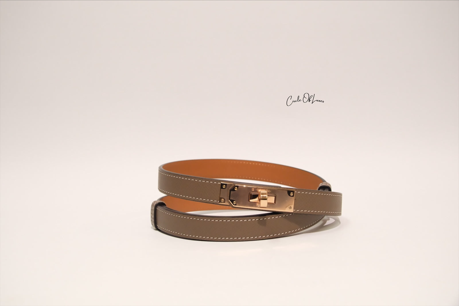 HERMES KELLY BELT ETOUPE RGHW