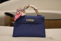 HERMES MINI KELLY CHÈVRE  BLEU
BRIGHTON /MAGNOLIA PHW