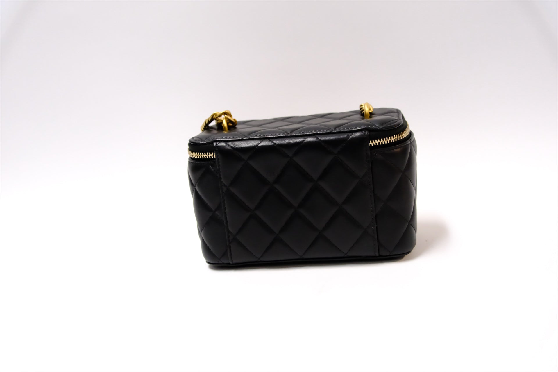 CHANEL CAMELIE CHARM BLACK LONG VANITY LAMSKIN GHW