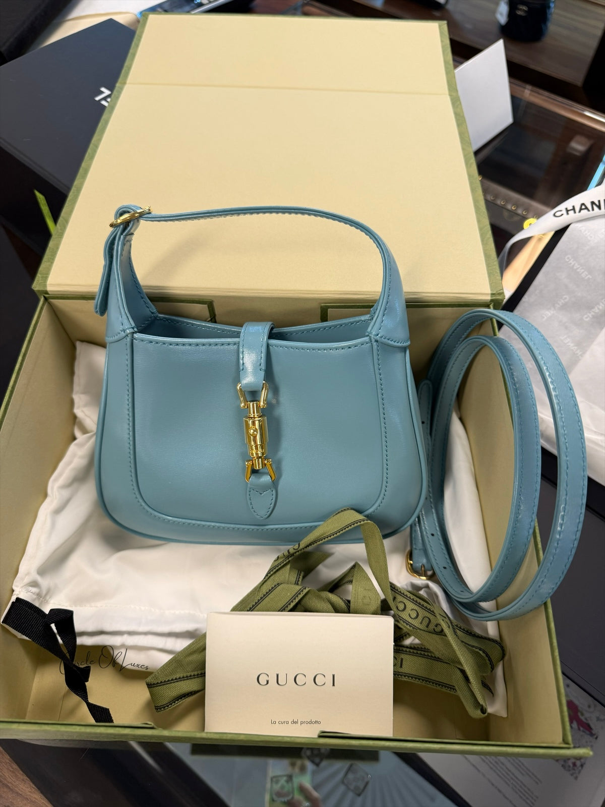 GUCCI JACKIE 1961 MINI BLUE  BAG