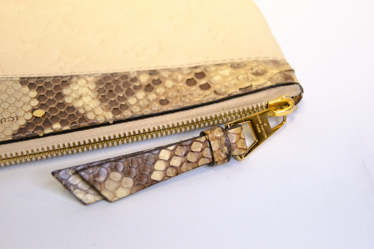 LOUIS VUITTON MONOGRAM DALY POUCH EMPREINTE PYTHON TRIM LEATHER