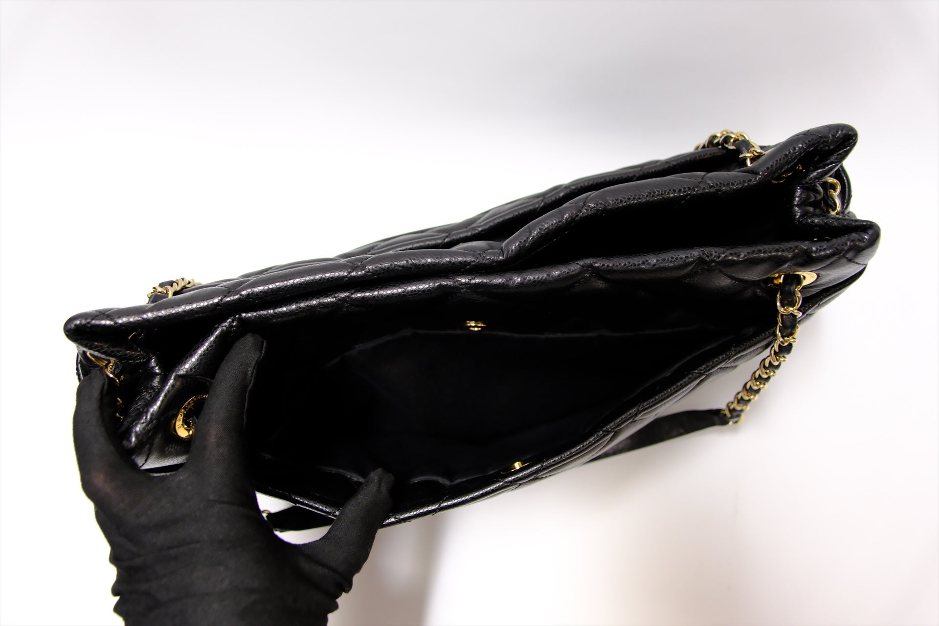 CHANEL BLACK TOTE CAVIAR  GHW