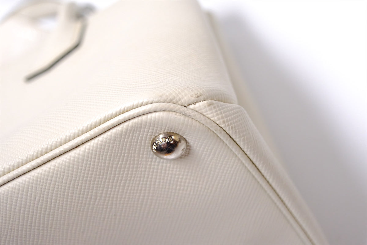 PRADA LEATHER TOTE SAFFIANO CUIR TWIN