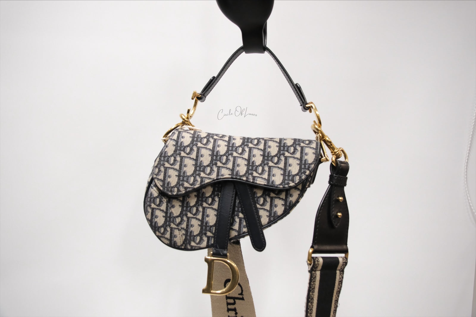 DIOR MINI SADLE BLUE OBLIQUE