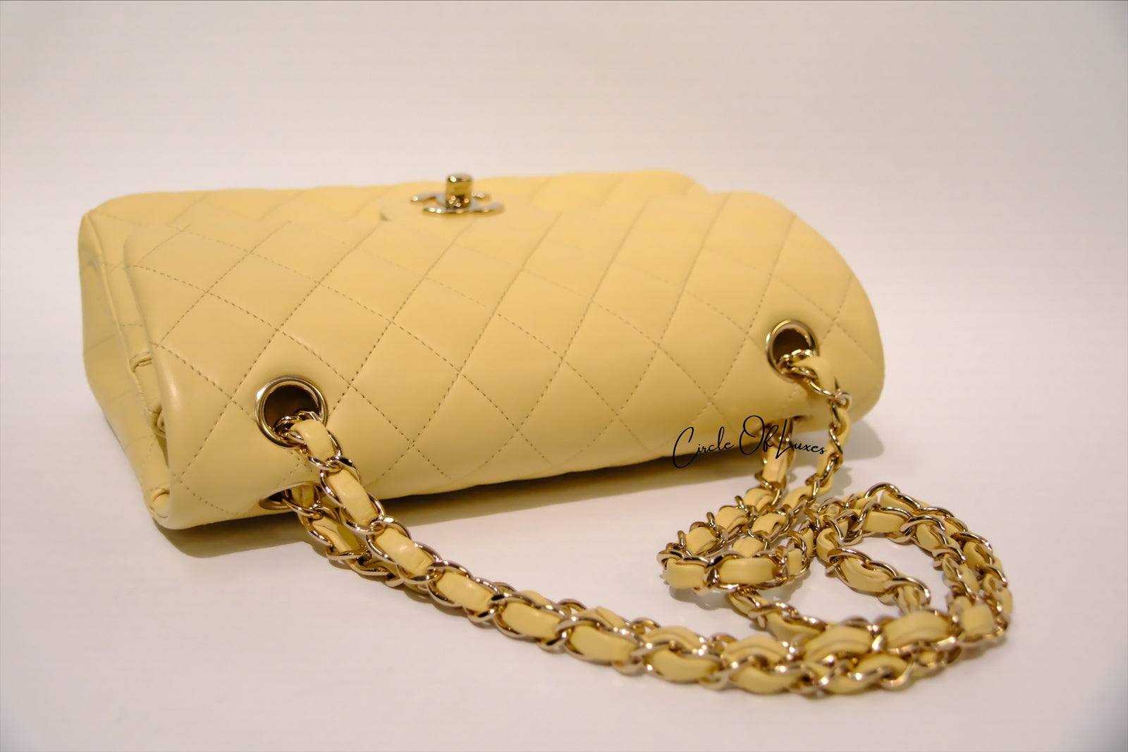 CHANEL SMALL YELLOW LAMSKIN GHW