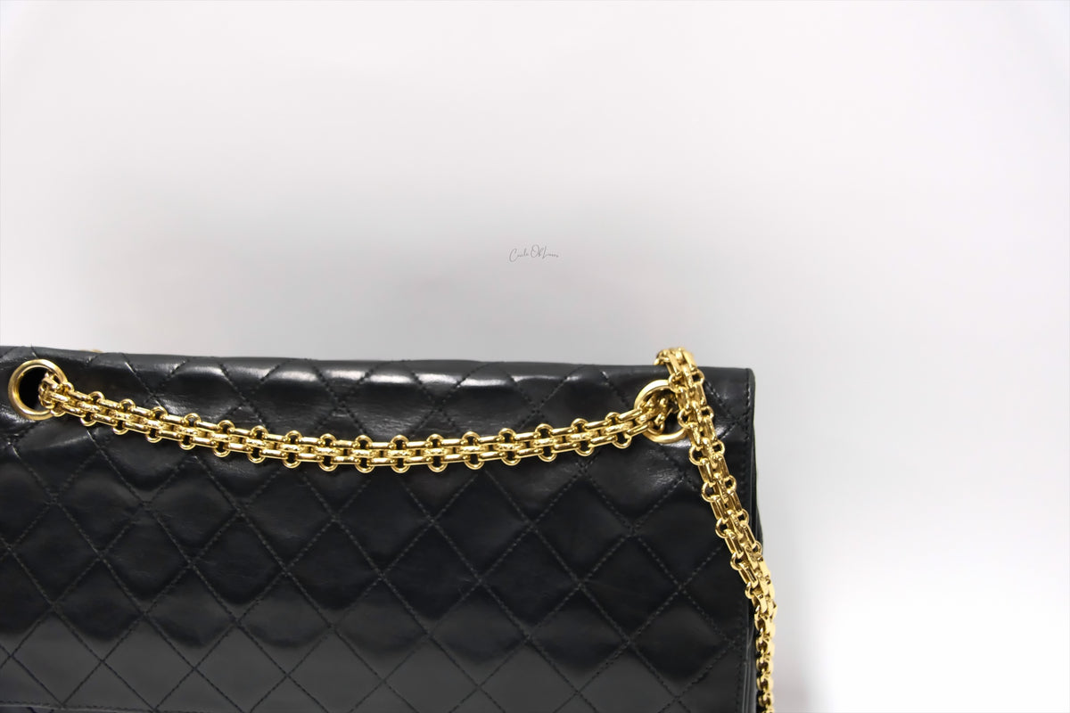 CHANEL BLACK LAMBSKIN MEDIUM FLAP BAG