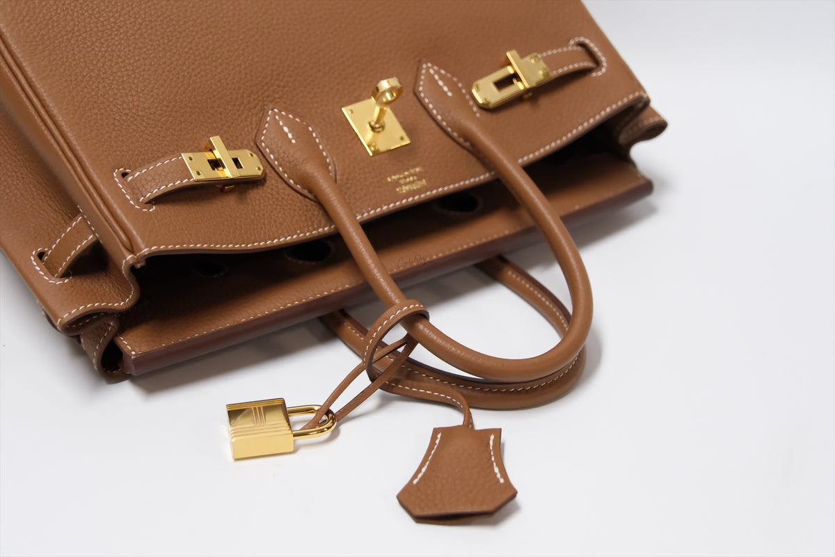 HERMES BIRKIN 25 GOLD ON GOLD TOGO