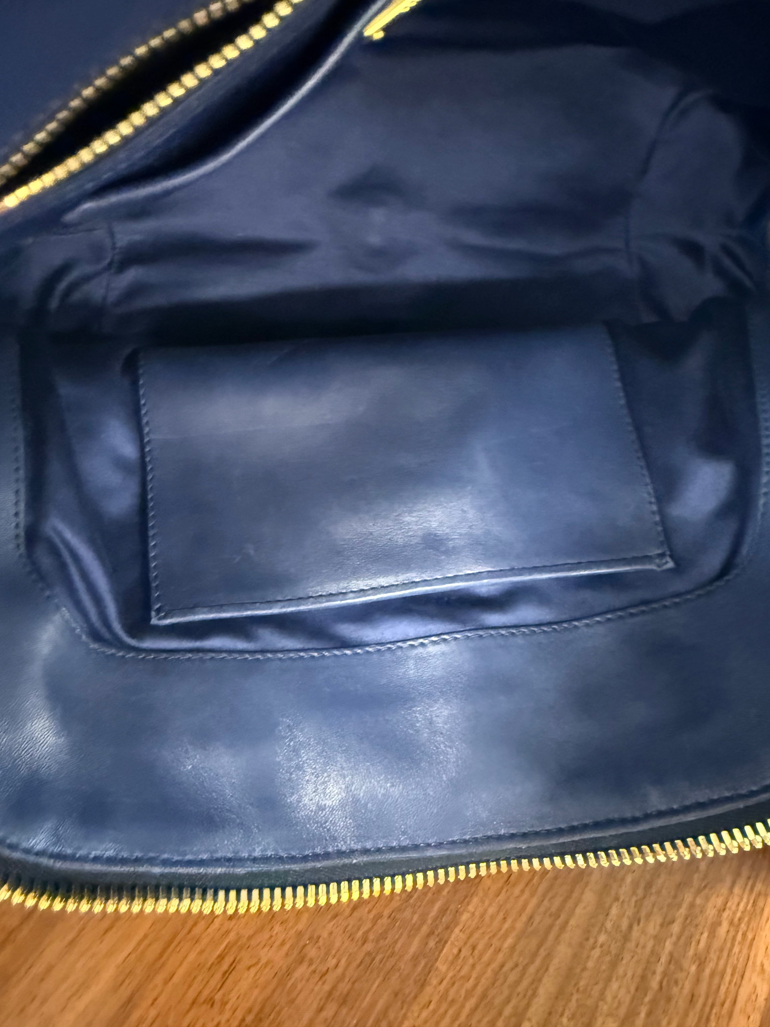 MIU MIU MATALASSE BLUE LEATHER BAG W WALLET
