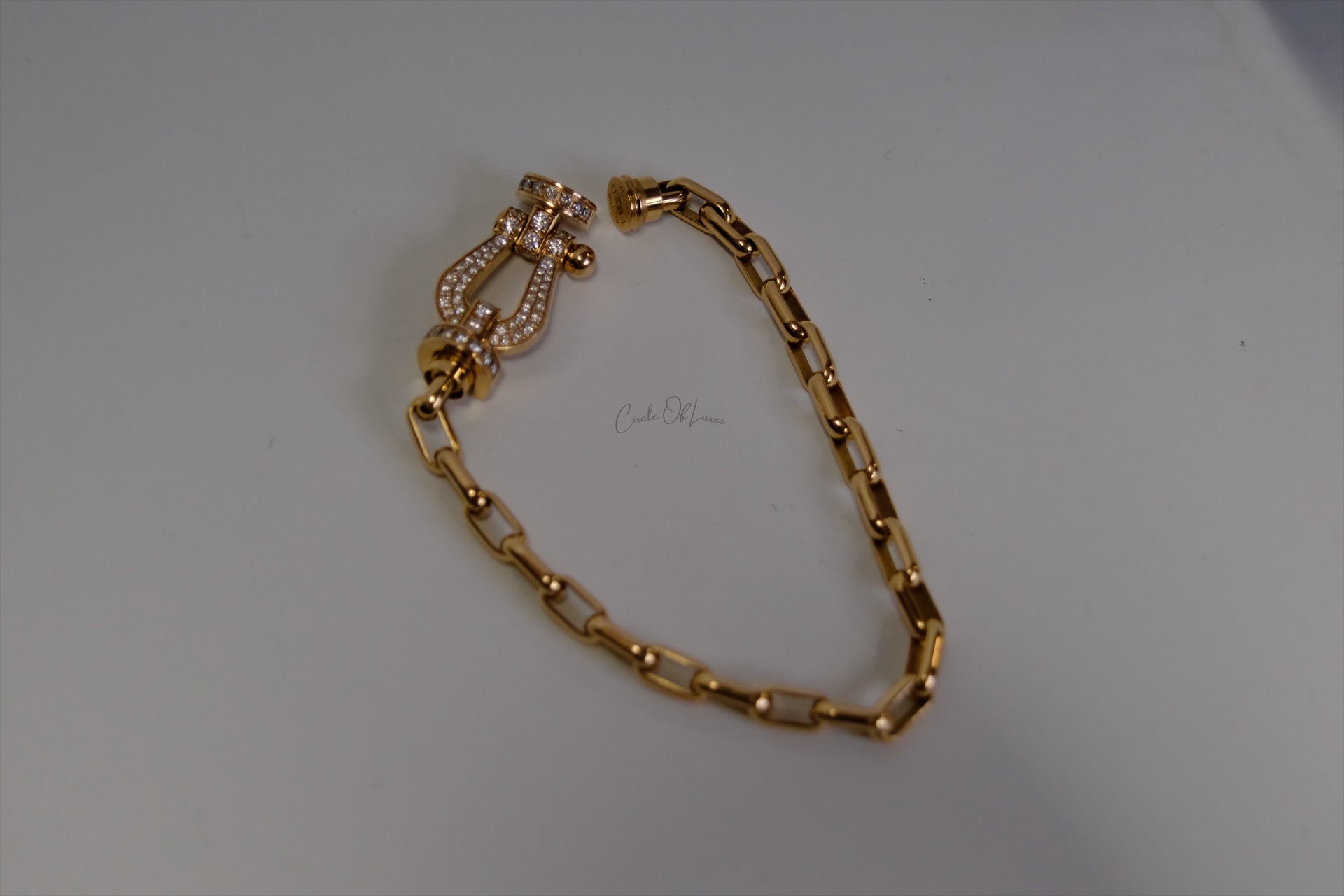 Force 10 bracelet 18k yellow gold and diamonds large model