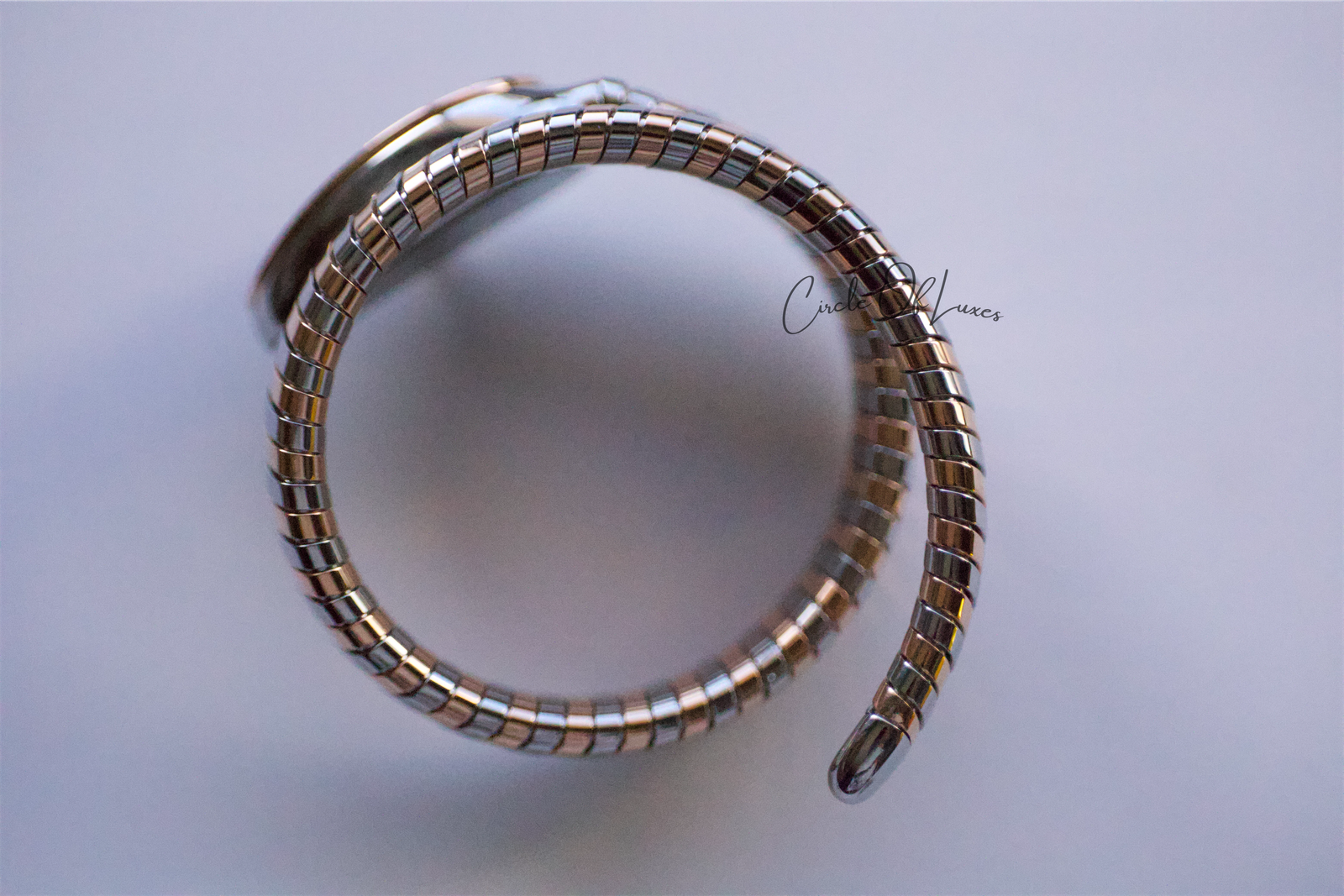 BVLGARI SERPENTINE TUBOGAS DIAMONDS  18K ROSE GOLD/STEEL VIOLET DIAL