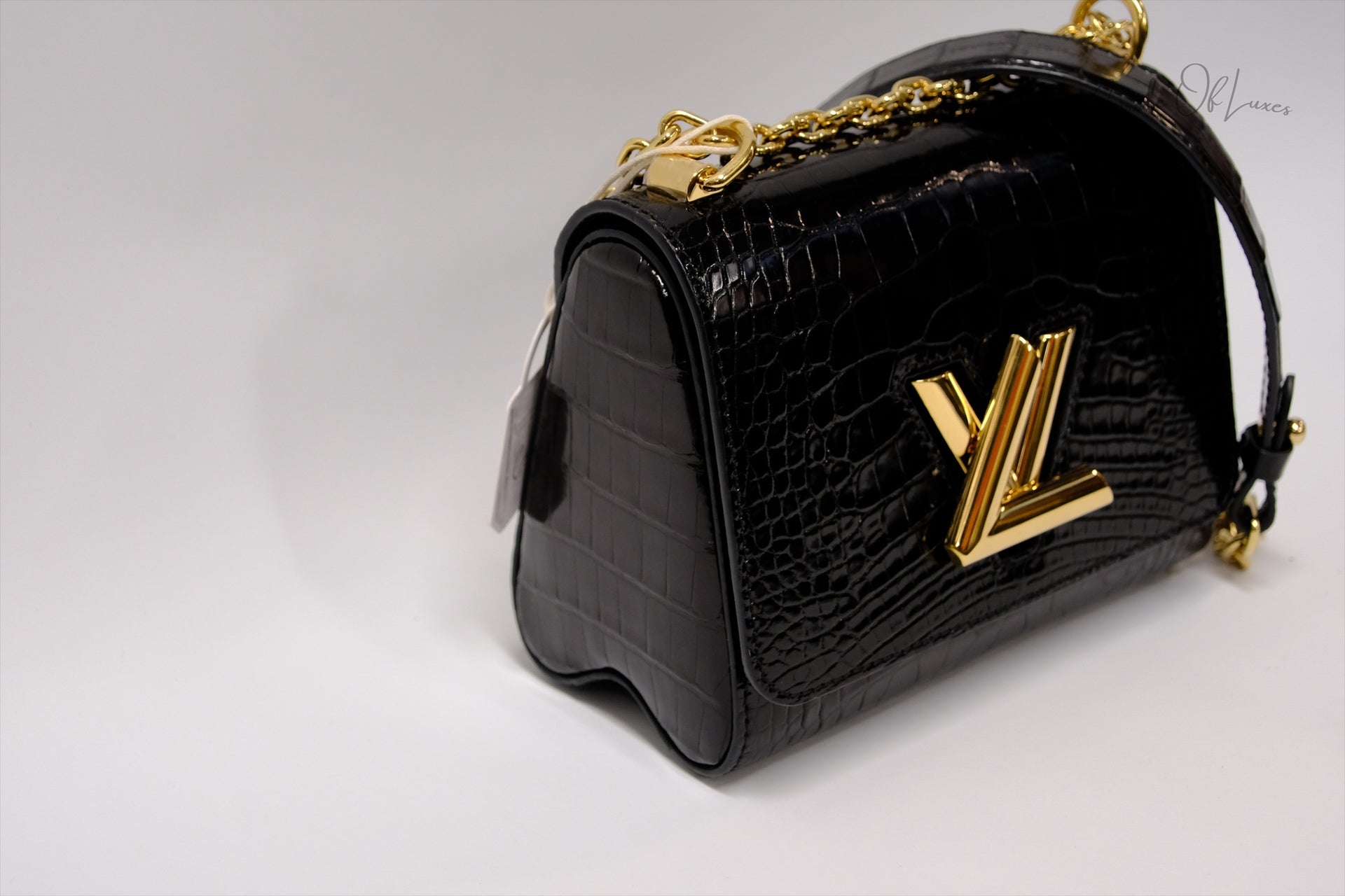 LOUIS VUITTON TWIST MINI BRILLIANT CROCODILE BLACK GHW
