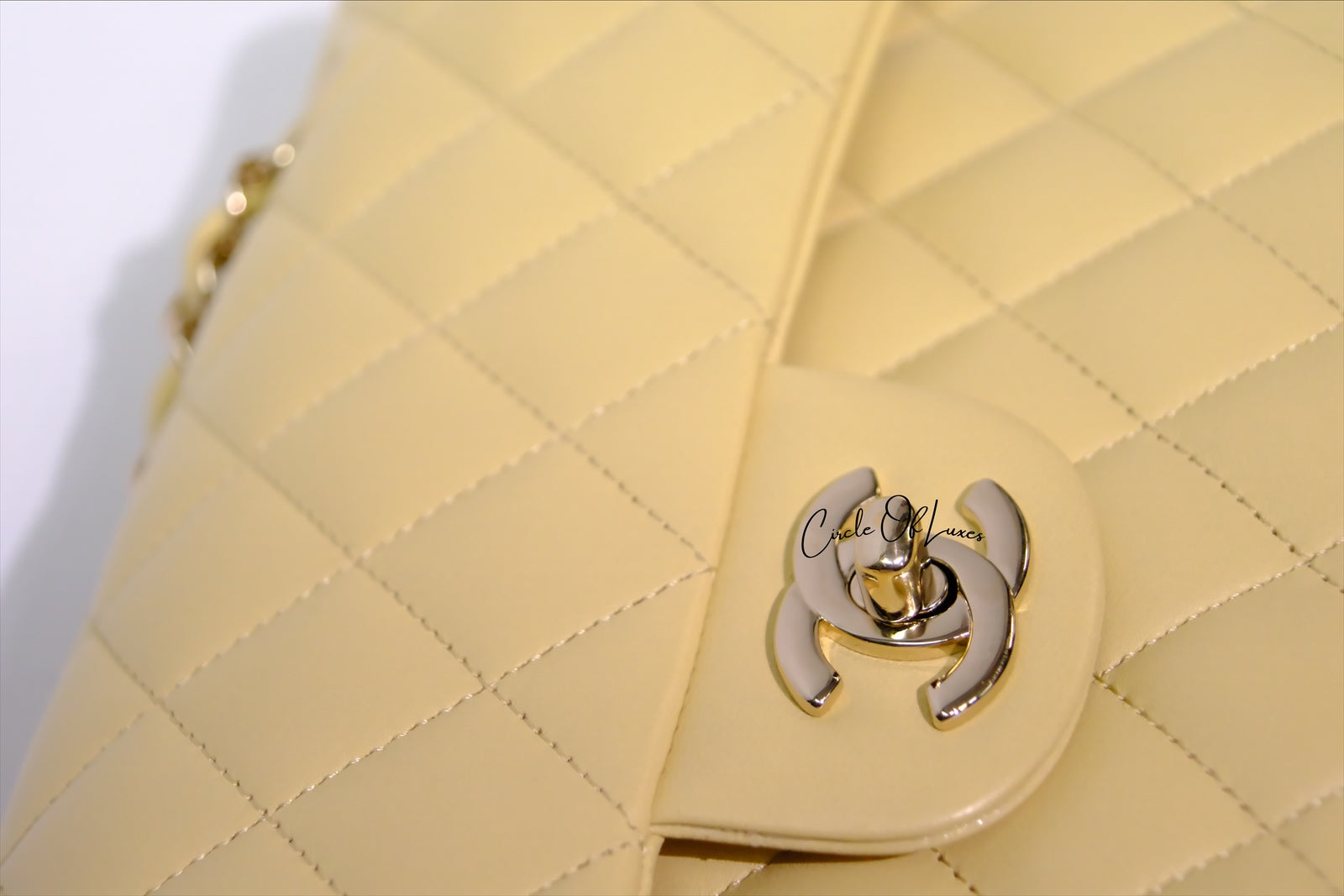 CHANEL SMALL YELLOW LAMSKIN GHW