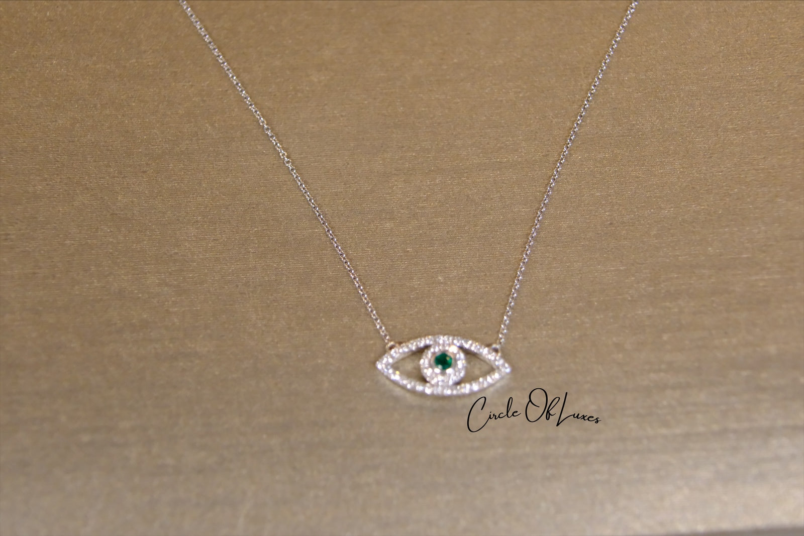 EVIL EYE WHITE GOLD DIAMONDS NECKLACE
