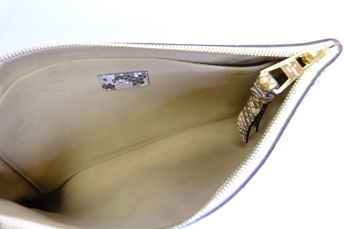 LOUIS VUITTON MONOGRAM DALY POUCH EMPREINTE PYTHON TRIM LEATHER