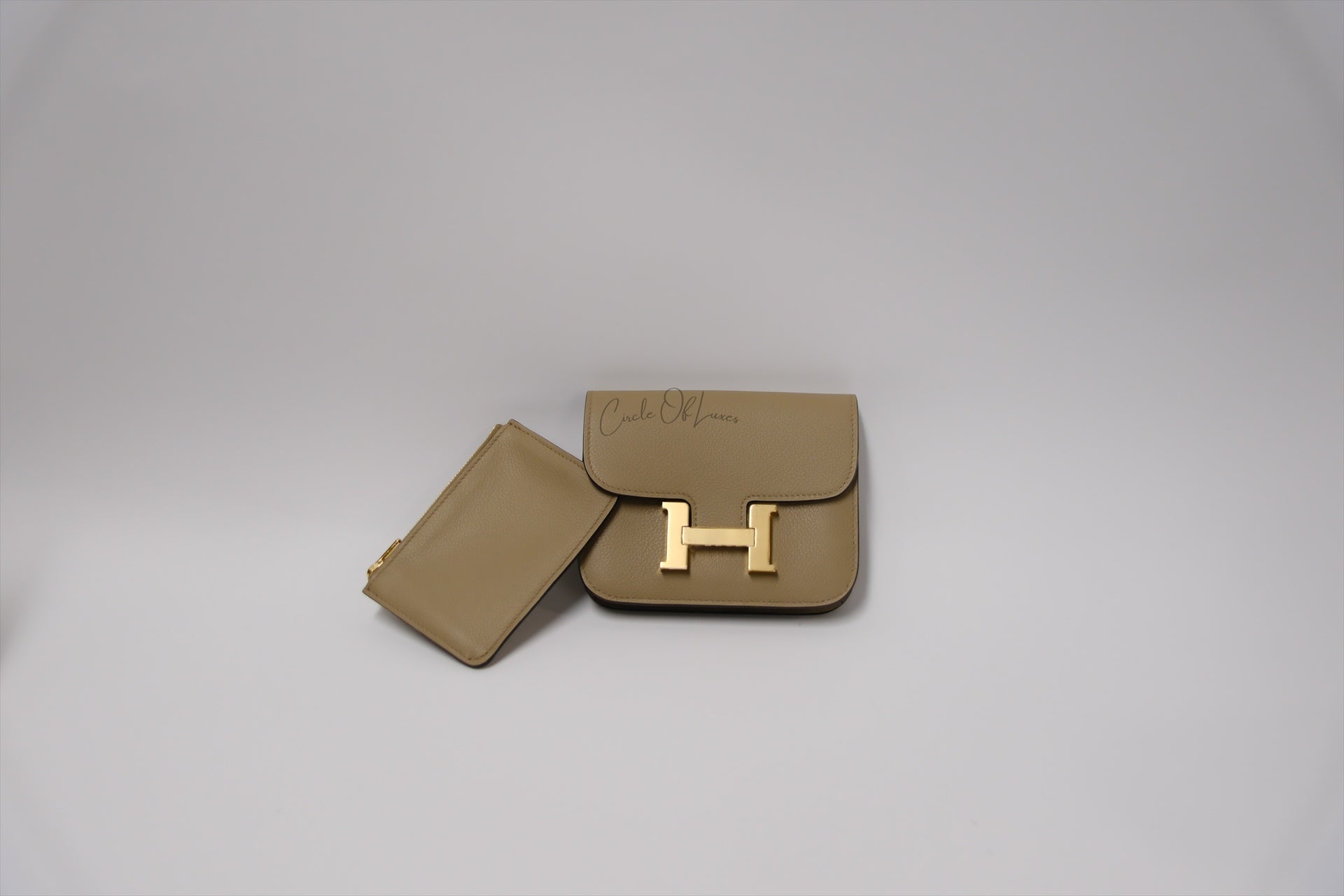 HERMES CONSTANCE SLIM WALLET BEIGE MARGA SHW STAMP W