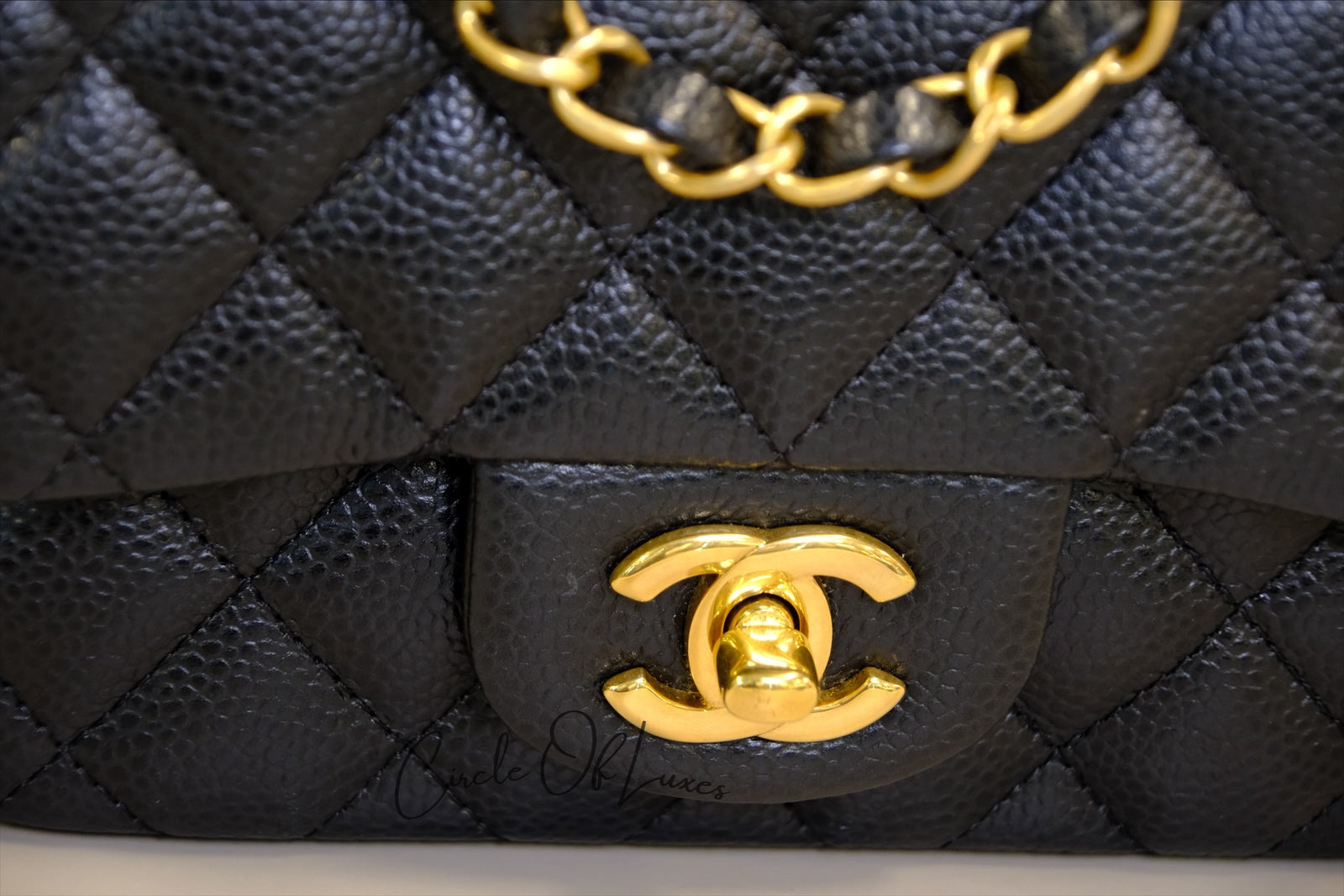 CHANEL MINI SQUARE CAVIAR GHW