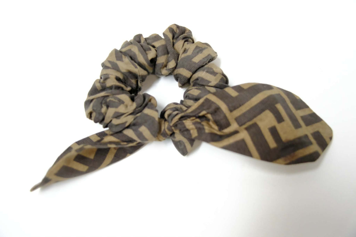 FENDI MOTIF SILK SCRUNCHIE