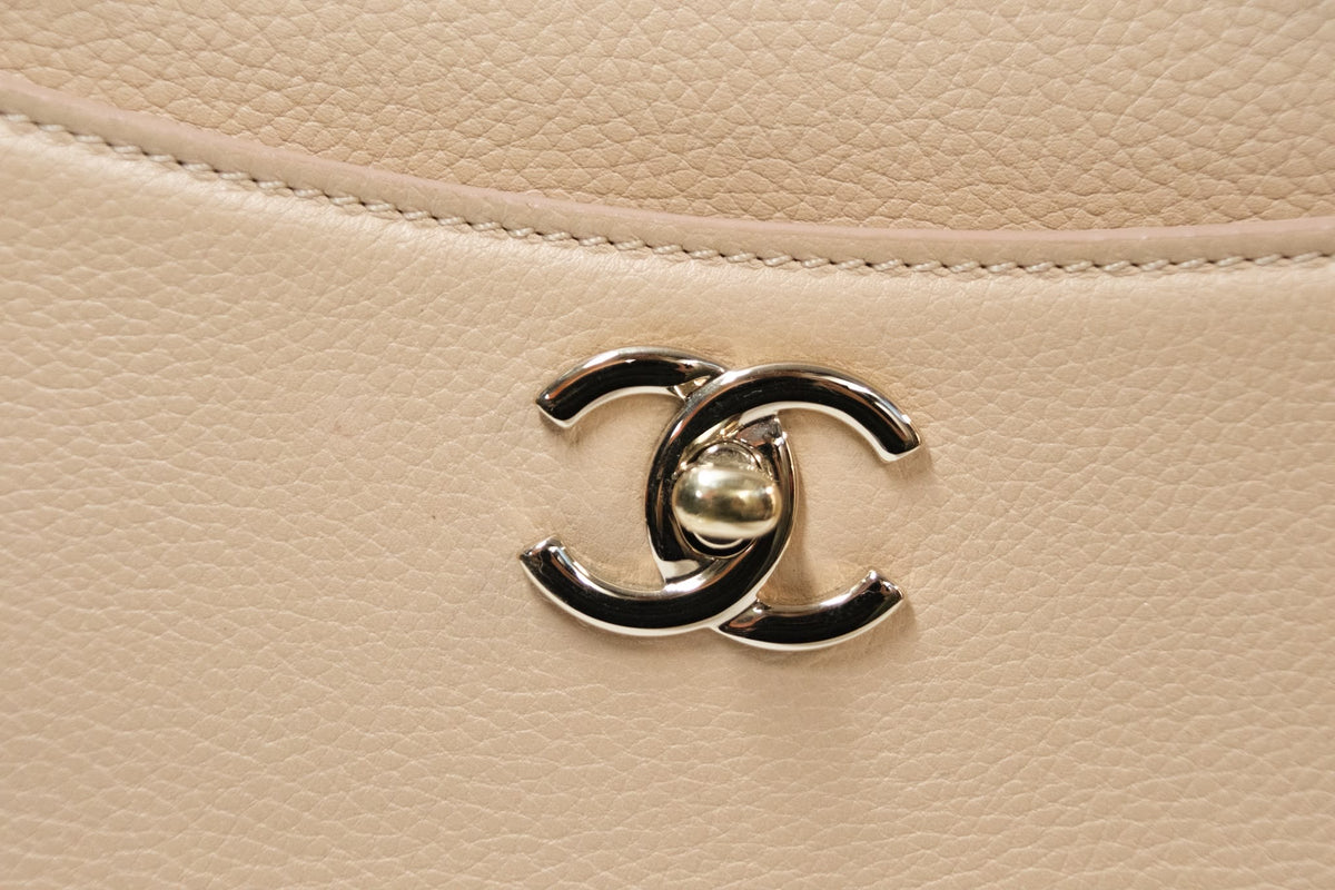 Chanel Cerf Executive Tote Medium Beige Caviar Leather Ghw