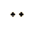 VAN CLEEF & ARPELS SWEET ALHAMBRA EARSTUDS ONYX YELLOW GOLD