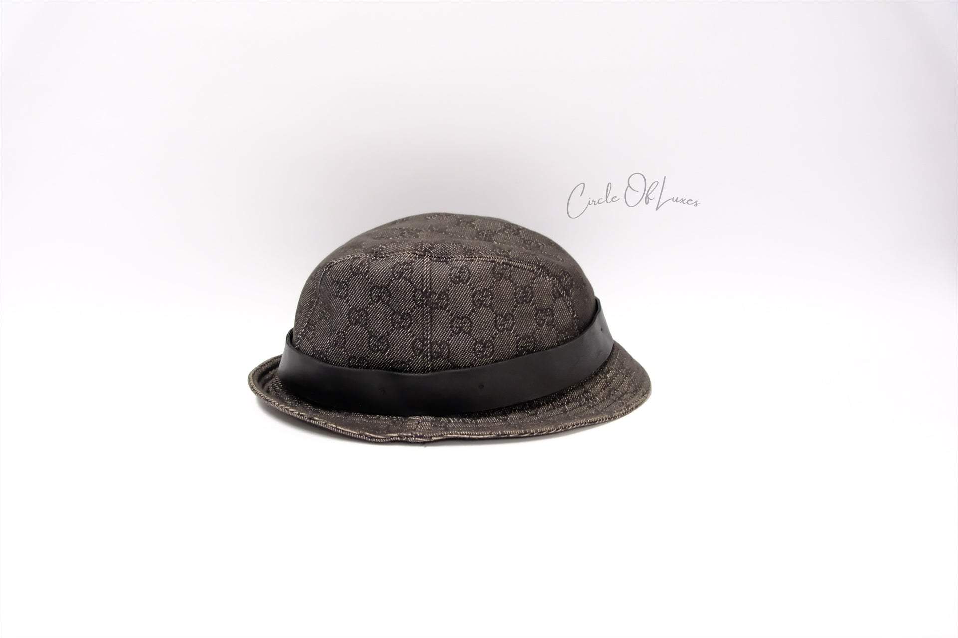 GUCCI CANVAS HAT BLACK DENIM SIZE L