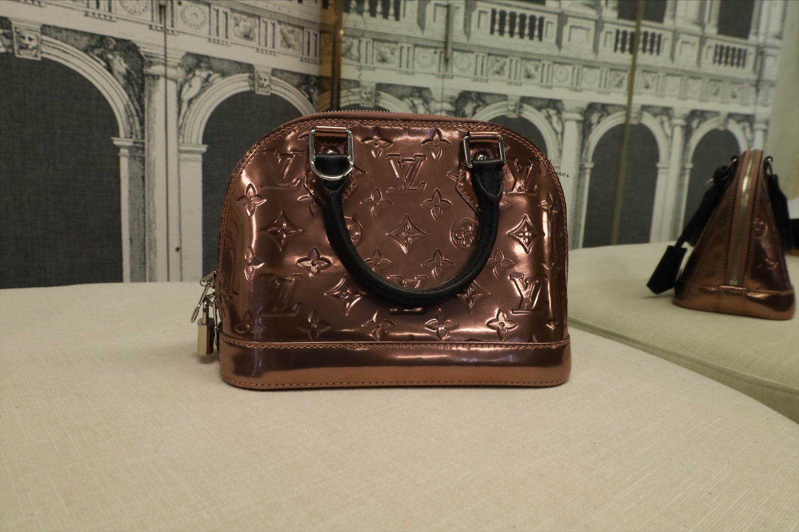 LOUIS VUITTON ALMA BB LEATHER ROSE CUIVRE