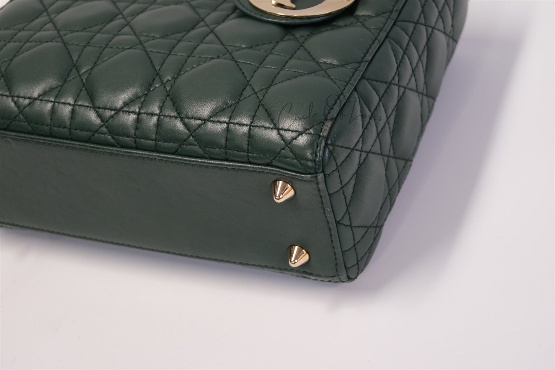 LADY DIOR SMALL DARK GREEN GHW