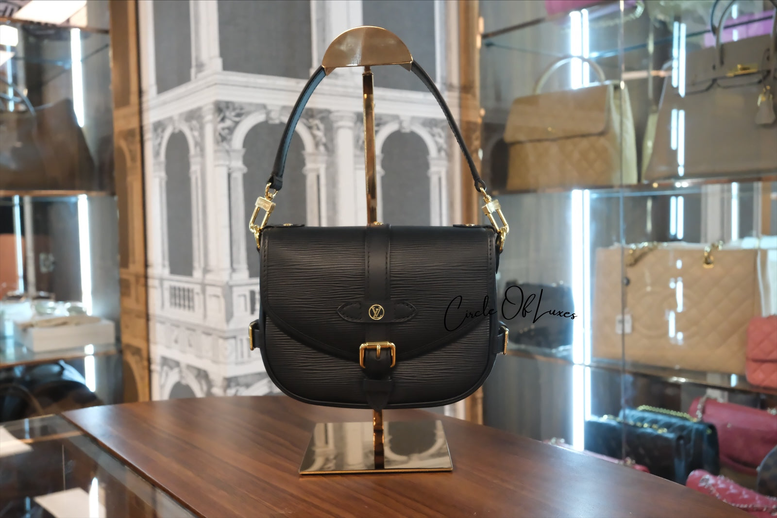 LOUIS VUITTON SARMIR BB BLACK EPI LEATHER