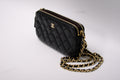 CHANEL DOUBLE CHAIN  POUCH CAVIAR GHW