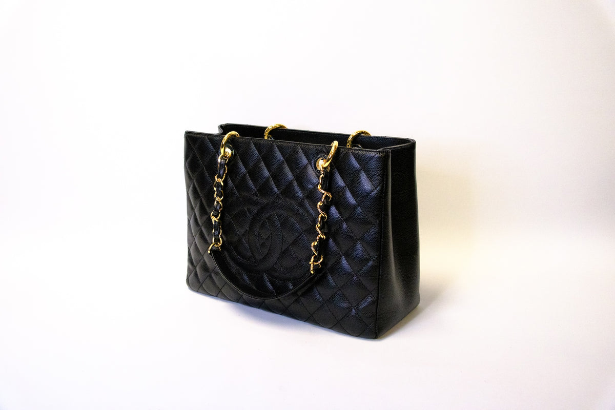 CHANEL GST BLACK CAVIAR GHW