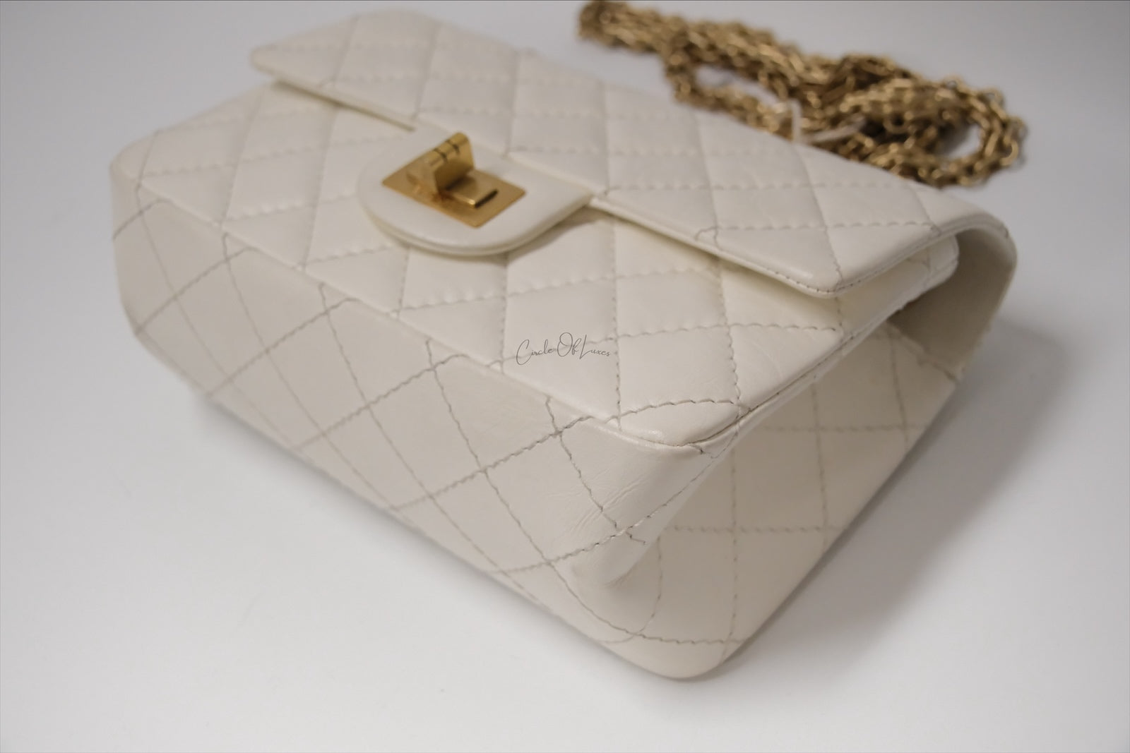 CHANEL MINI REISSUE CALFSKIN WHITE CREAM GBHW  CODECHIP
