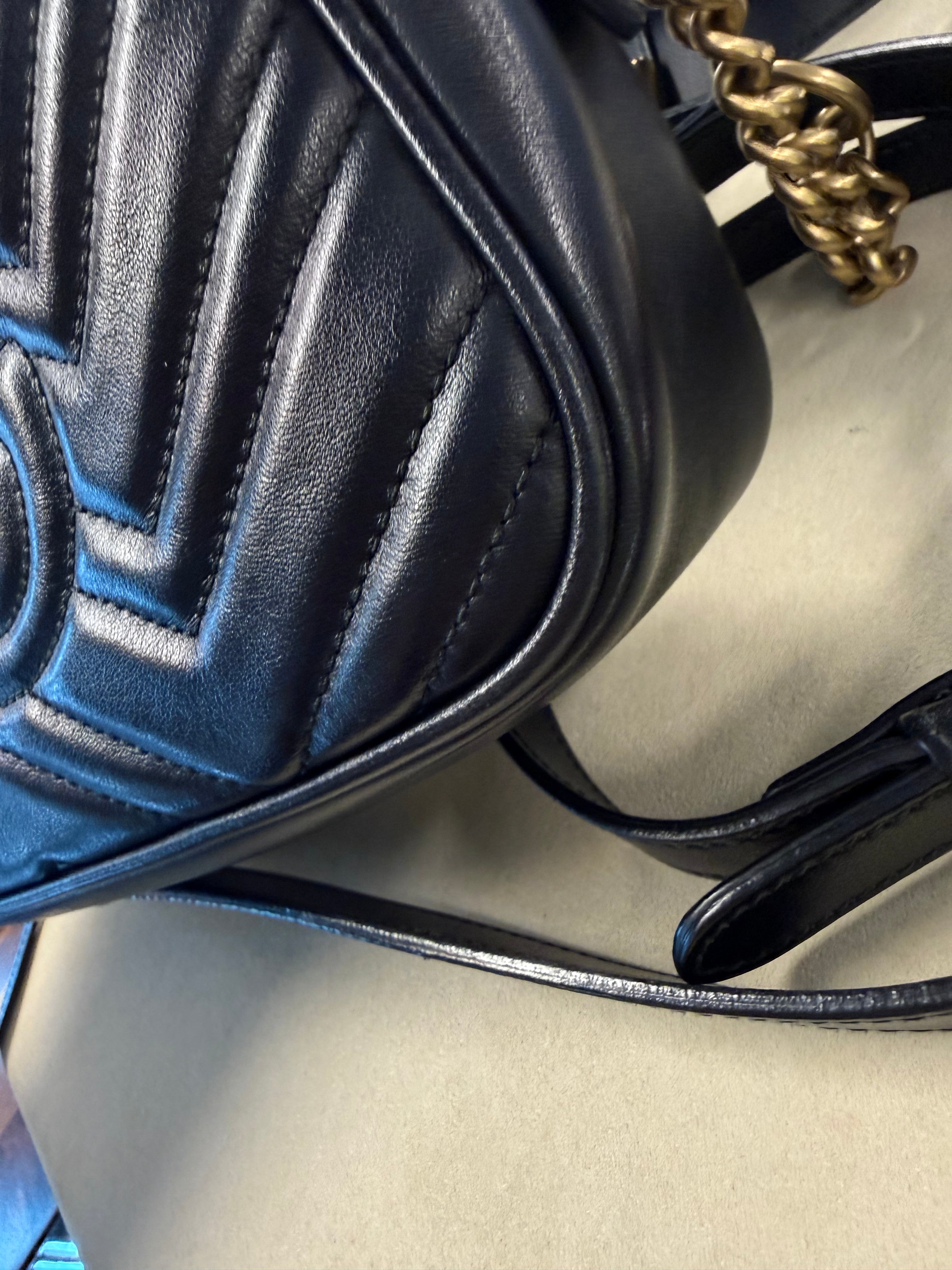 GUCCI SMALL CAMERA MARMONT BLACK GHW