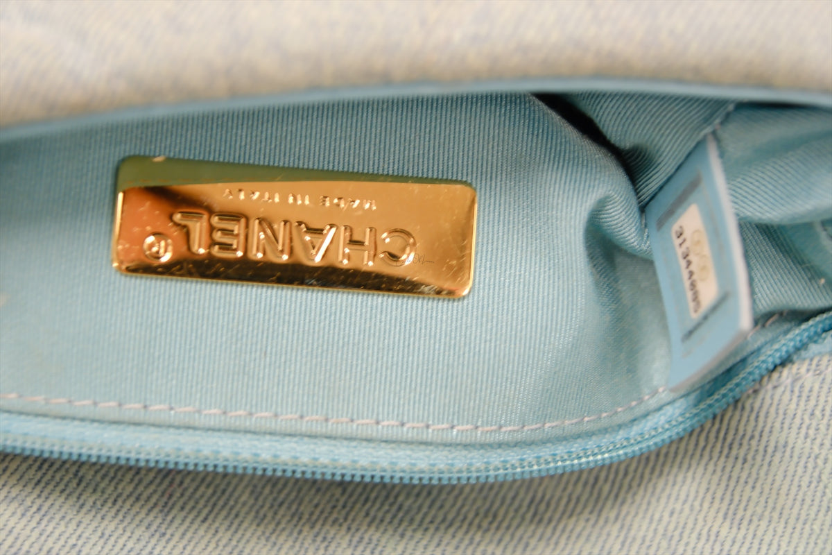 CHANEL C19 BLUE DENIM SMALL