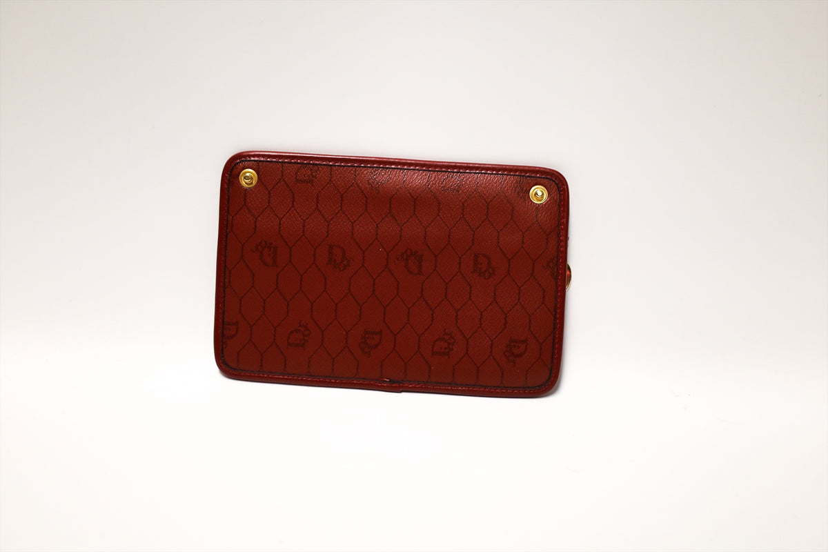 CHRISTIAN DIOR RED TROTTER ENVELOPE SMALL